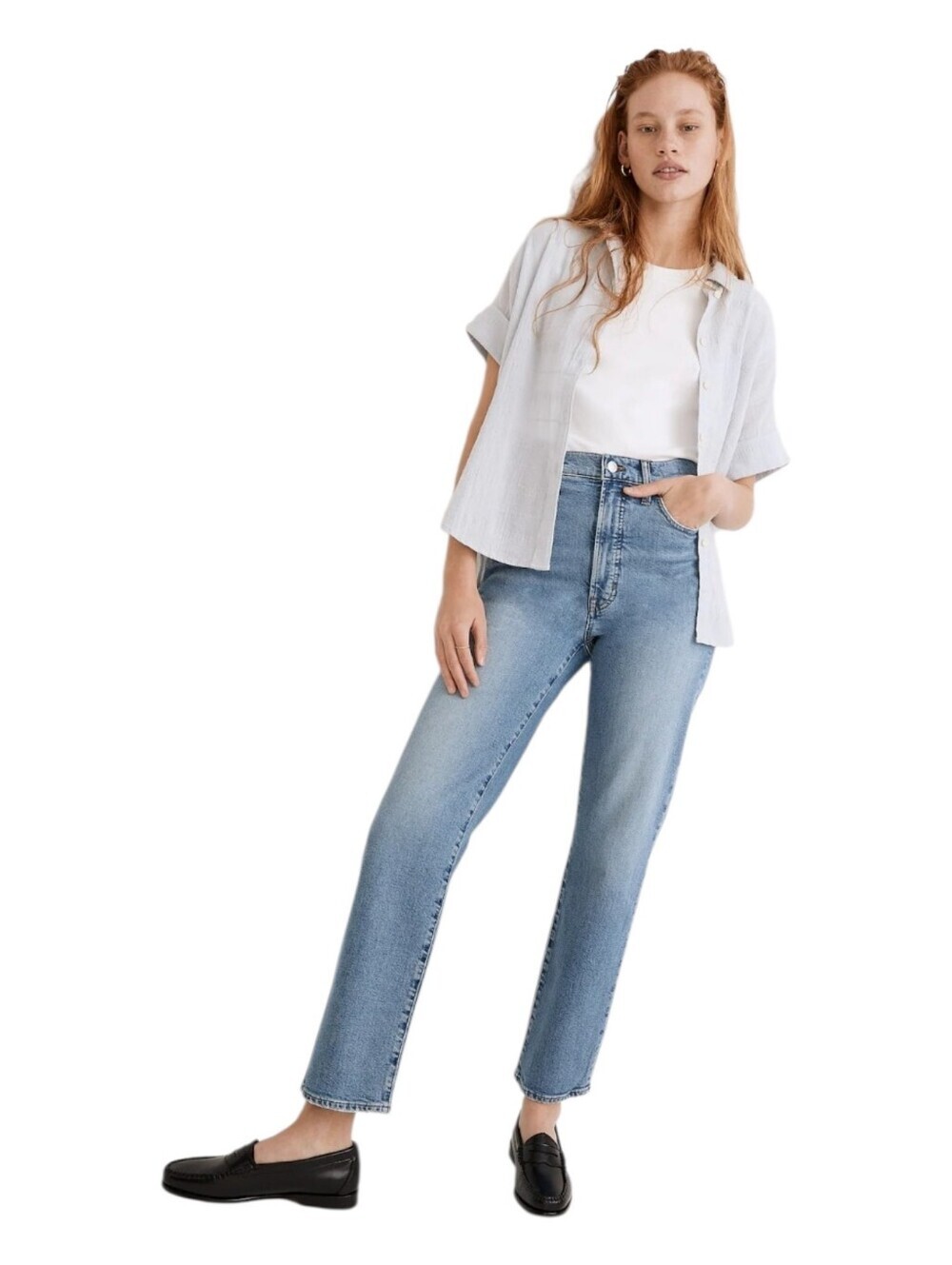 Madewell Womens Montville Wash The Perfect Vintage Straight Crop Denim Jeans 25